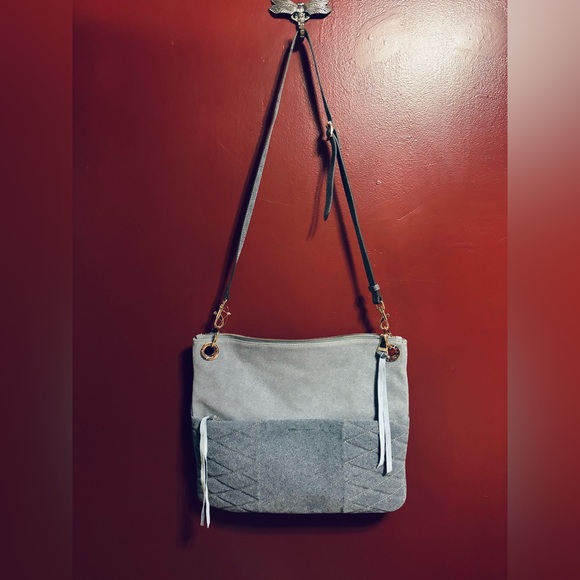 Aimee Kestenberg Mantra Crossbody Purse Denim Blue Leather Quilted Bag - Picture 2 of 7